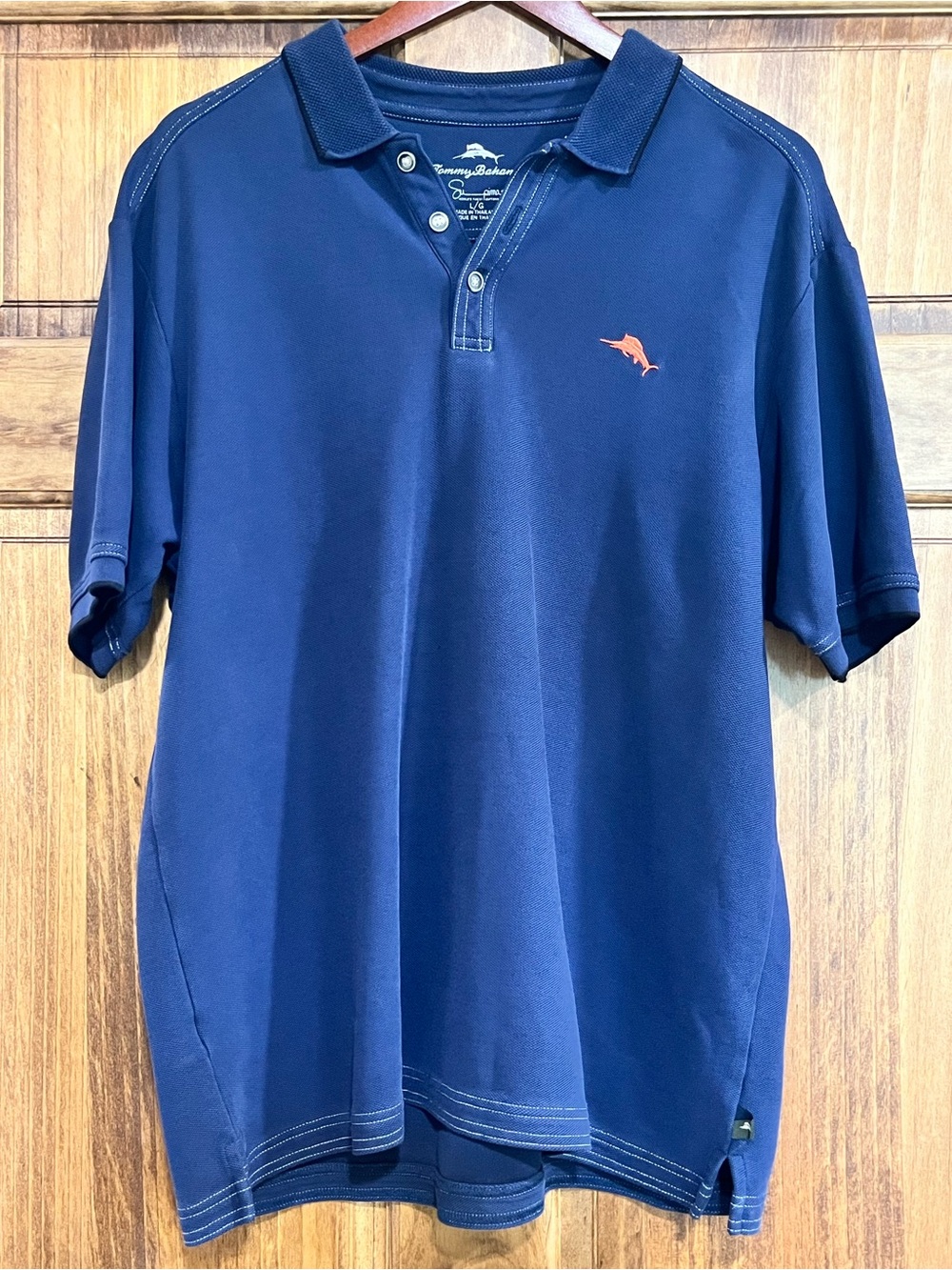 Tommy Bahama EMFIELDER Navy  Blue Short-Sleeve Classic Polo Large